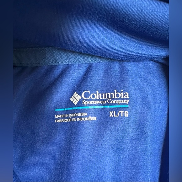 Columbia Winter Power Women’s XL Lapis Blue Mock Turtleneck Hooded Wicking Shirt - Picture 6 of 11